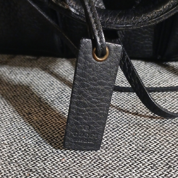 Designer Black Leather Tote Bag - Picture 2 of 16
